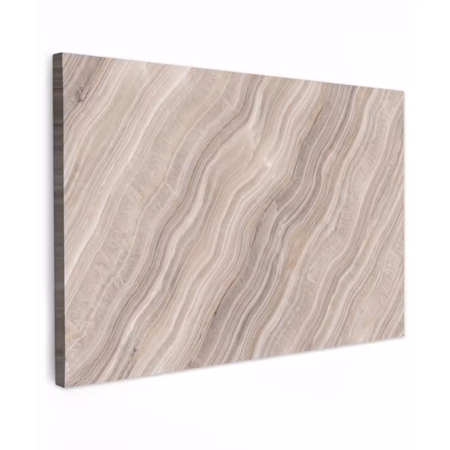 Textuur - Golvend - Abstract - Modern - Beige Tuinposter op houten frame 2 cm dik klein -3d