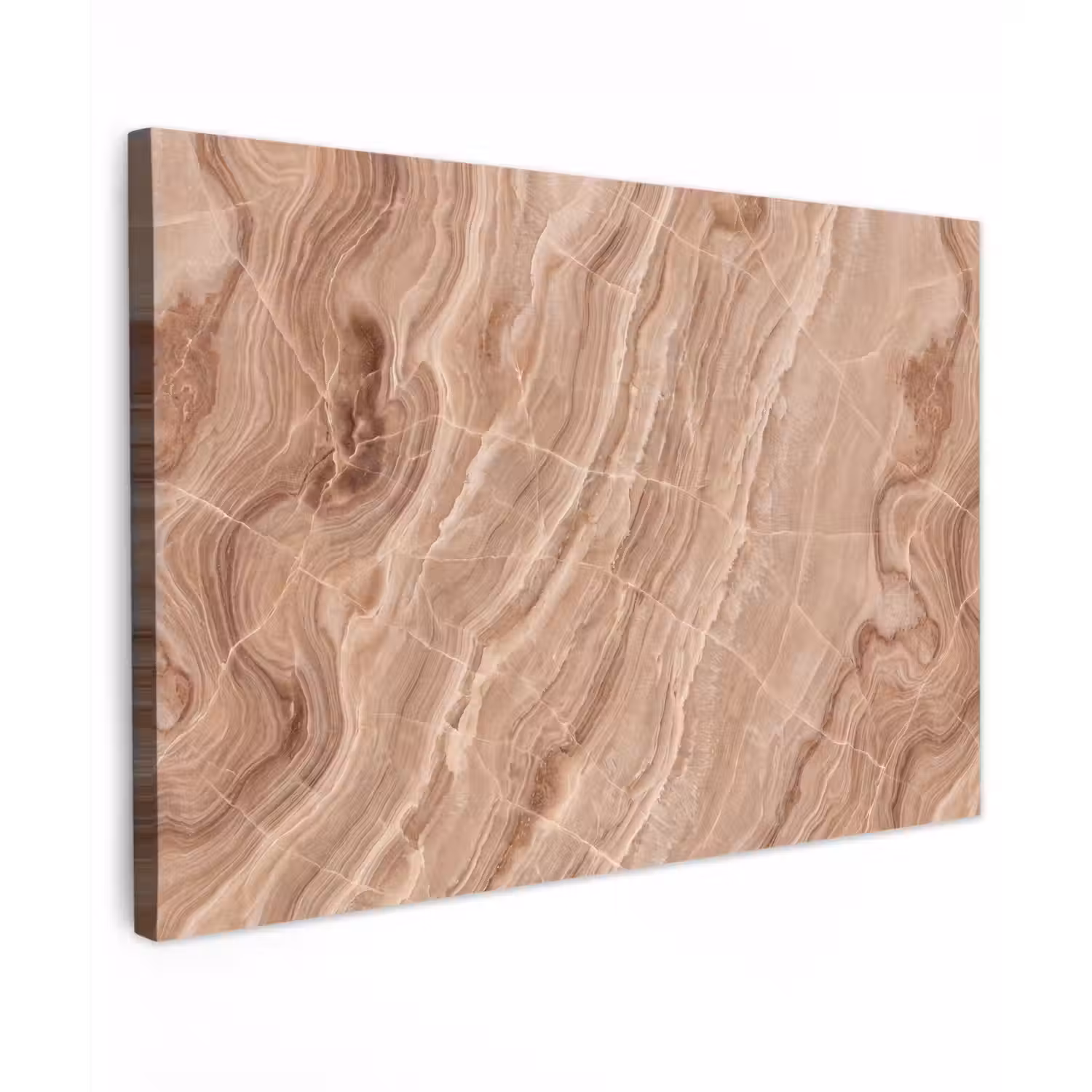 Textuur - Golvend - Abstract - Warm - Bruin Tuinposter op houten frame 2 cm dik klein -3d
