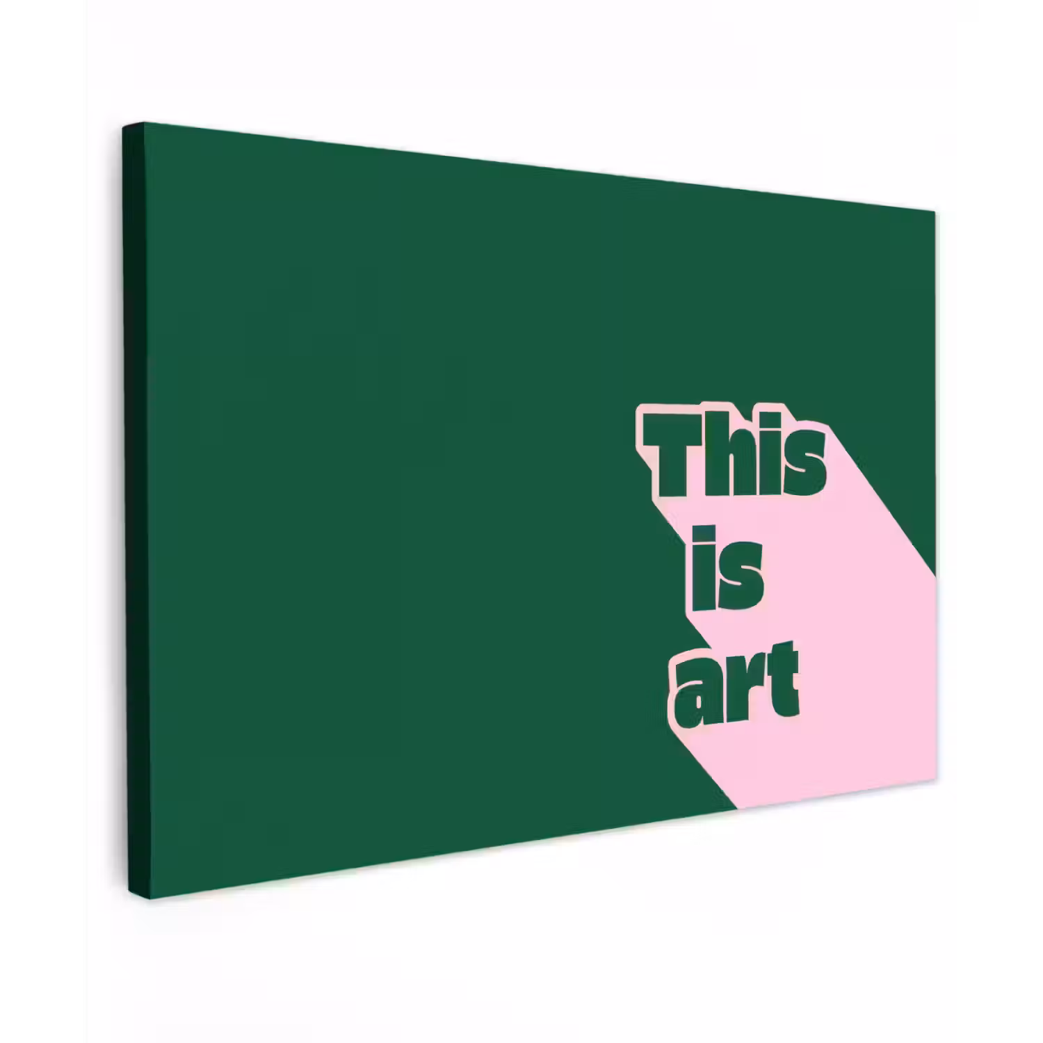 This is art - Schaduw - Roze Tuinposter op houten frame 2 cm dik klein -3d