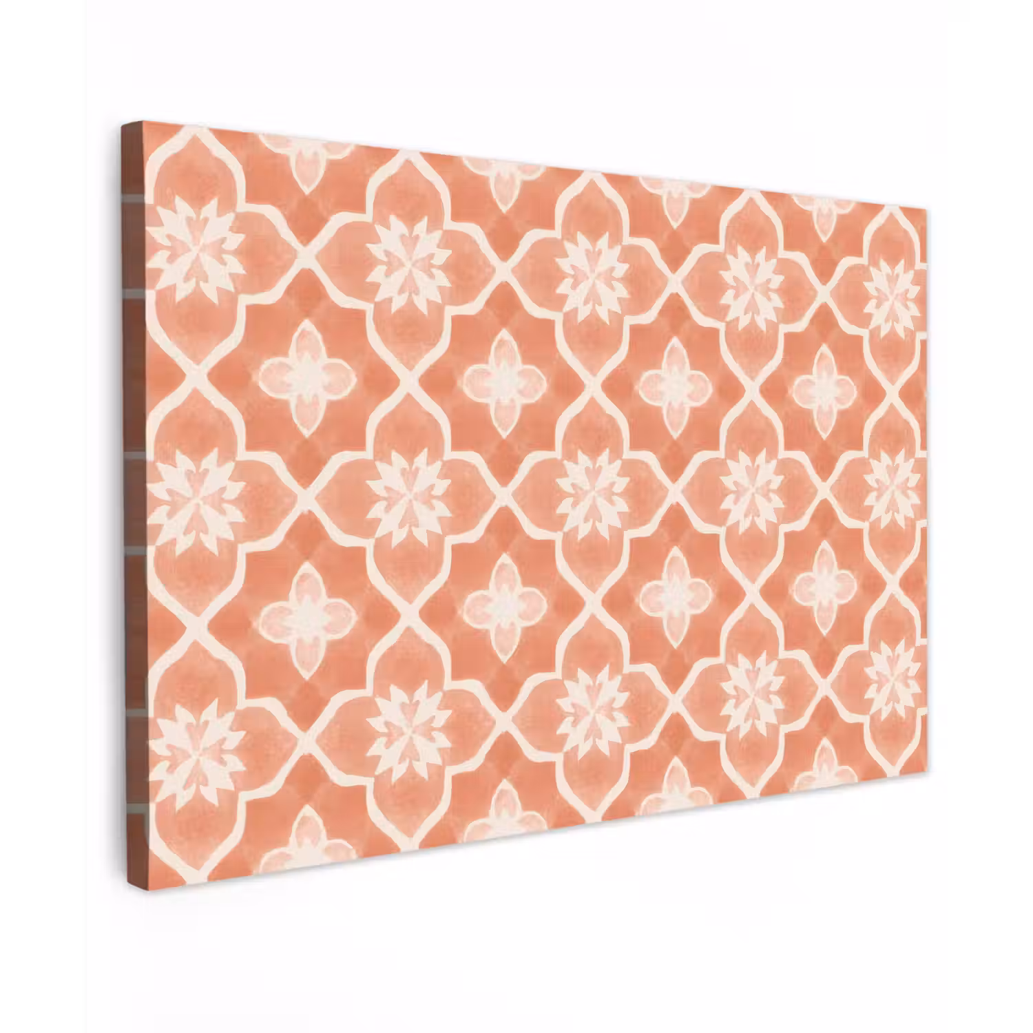 Tegelpatroon - Arabesk - Vintage - Terracotta Tuinposter op houten frame 2 cm dik klein 845 -3d