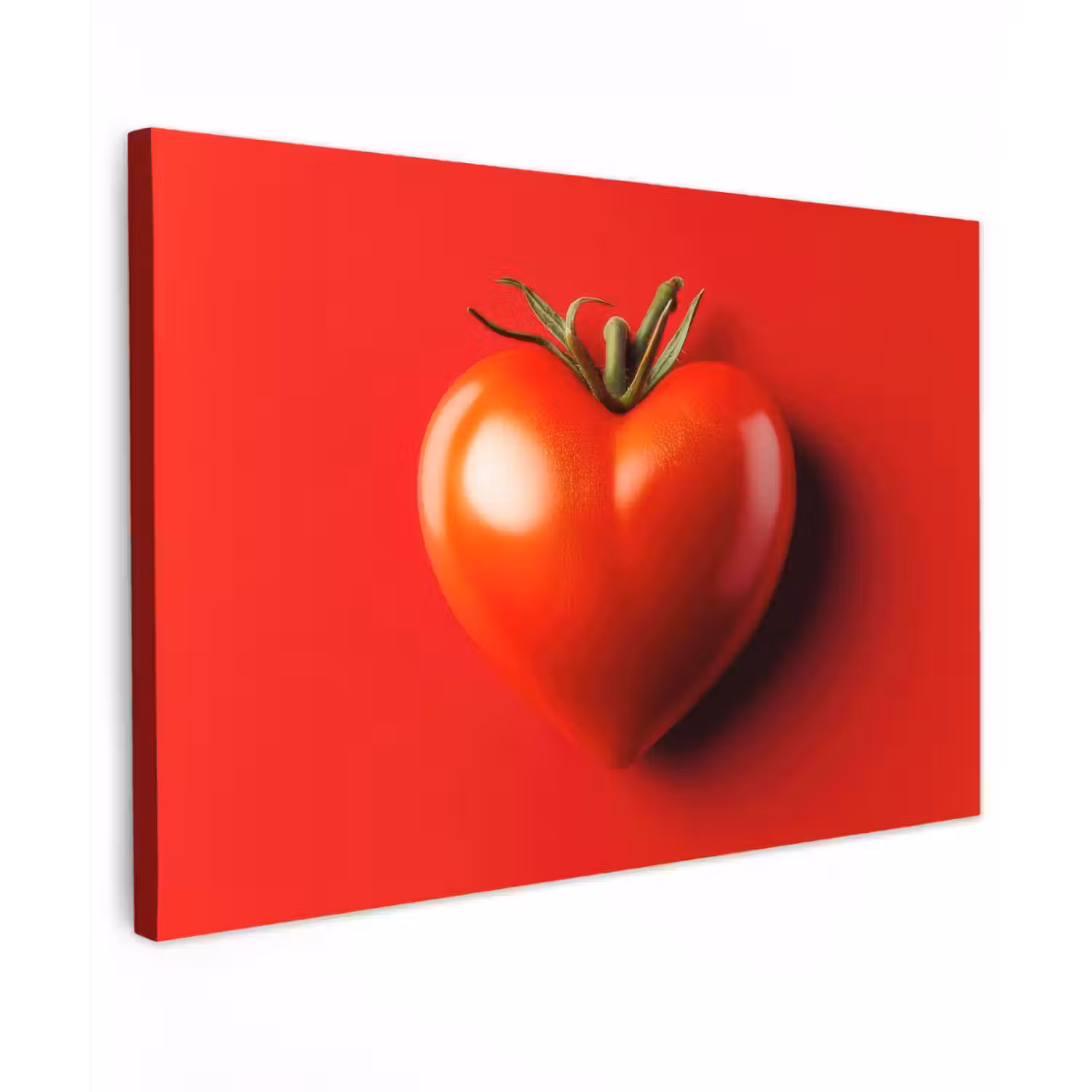 Tomaat - Rood - Hart Tuinposter op houten frame 2 cm dik klein -3d
