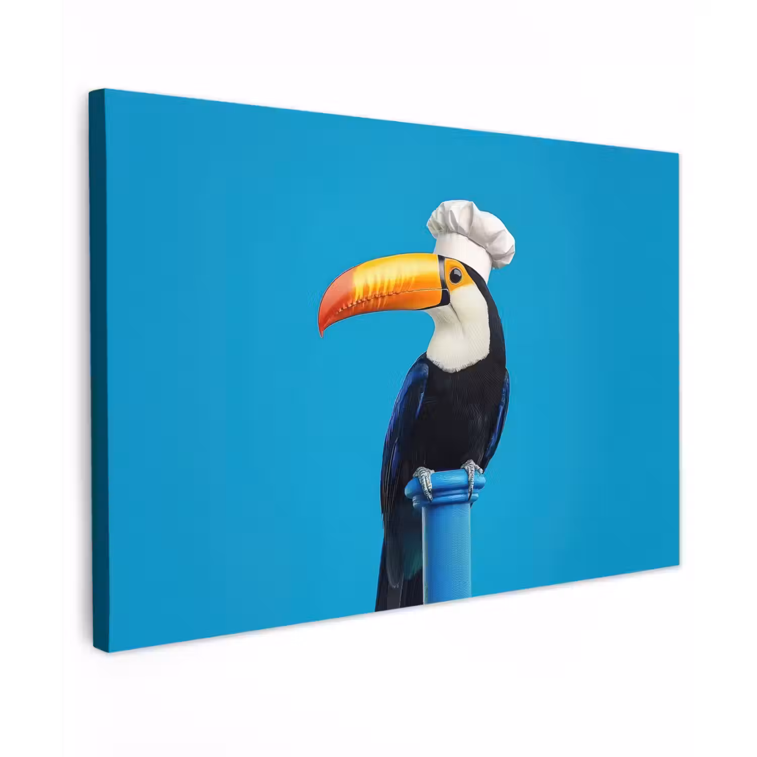 Tucan - Sokkel - Vogel - Koksmuts Tuinposter op houten frame 2 cm dik klein -3d