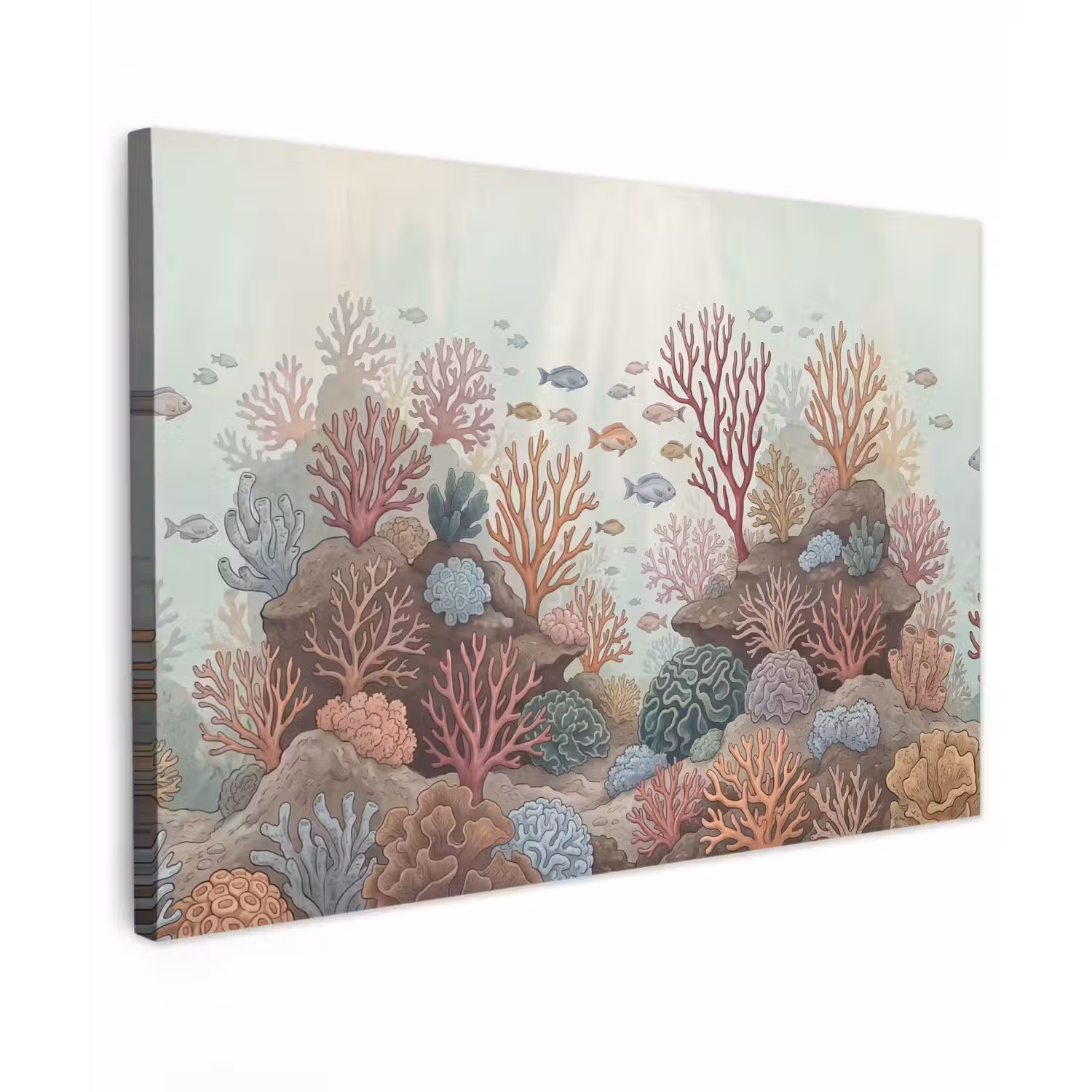 Onderwater - Koraal - Vis - Natuur Tuinposter op houten frame 2 cm dik klein -3d