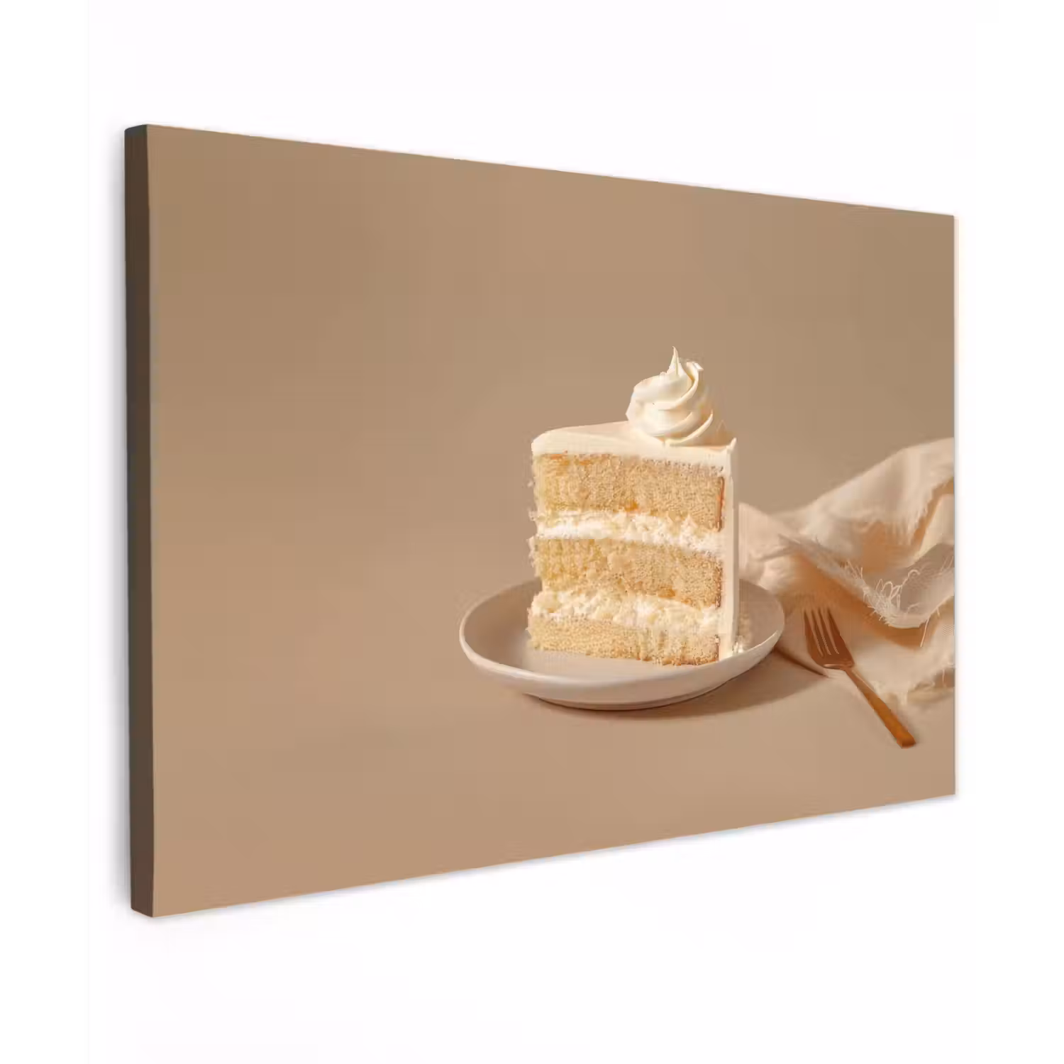 Vanilletaart - Cake - Romig Tuinposter op houten frame 2 cm dik klein -3d