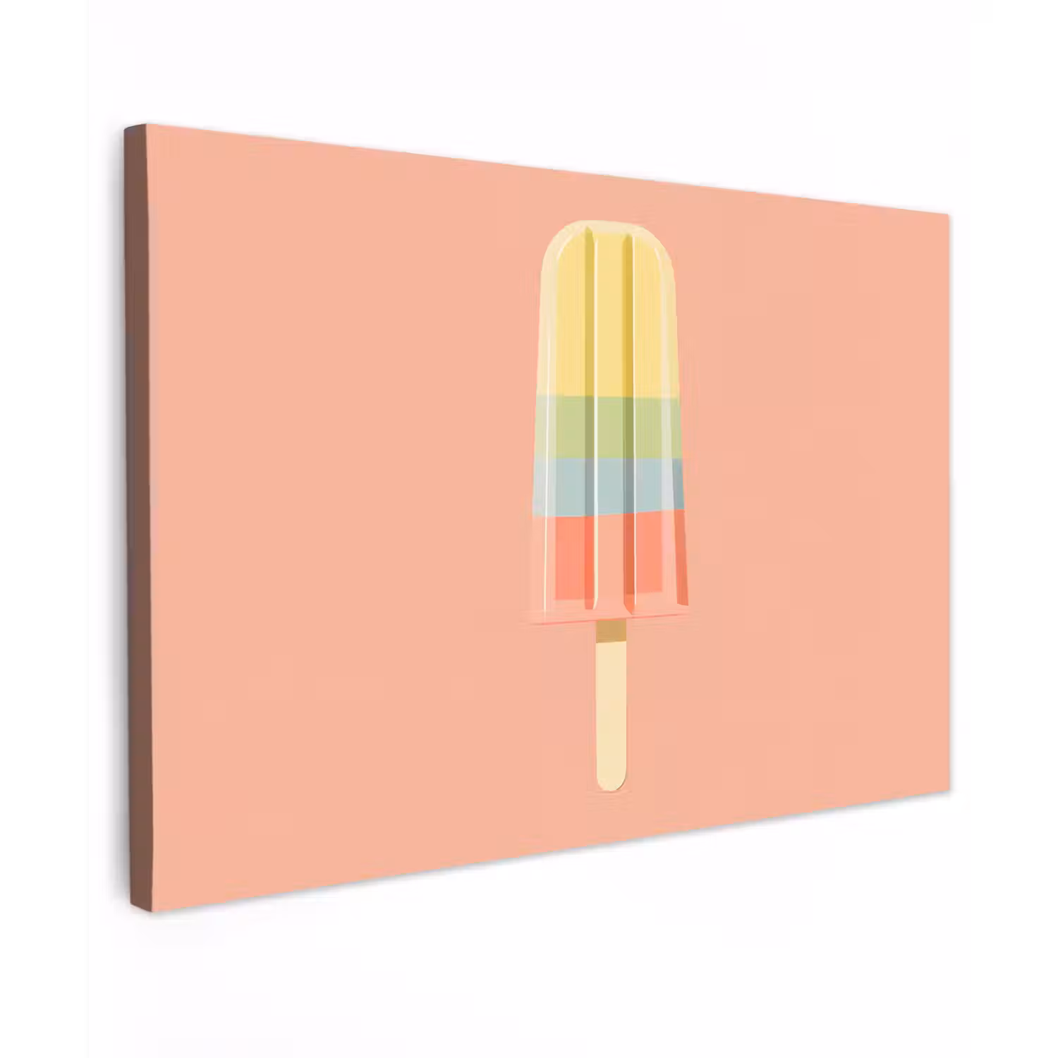 Waterijsje - Pasteltinten - Minimalistisch Tuinposter op houten frame 2 cm dik klein -3d