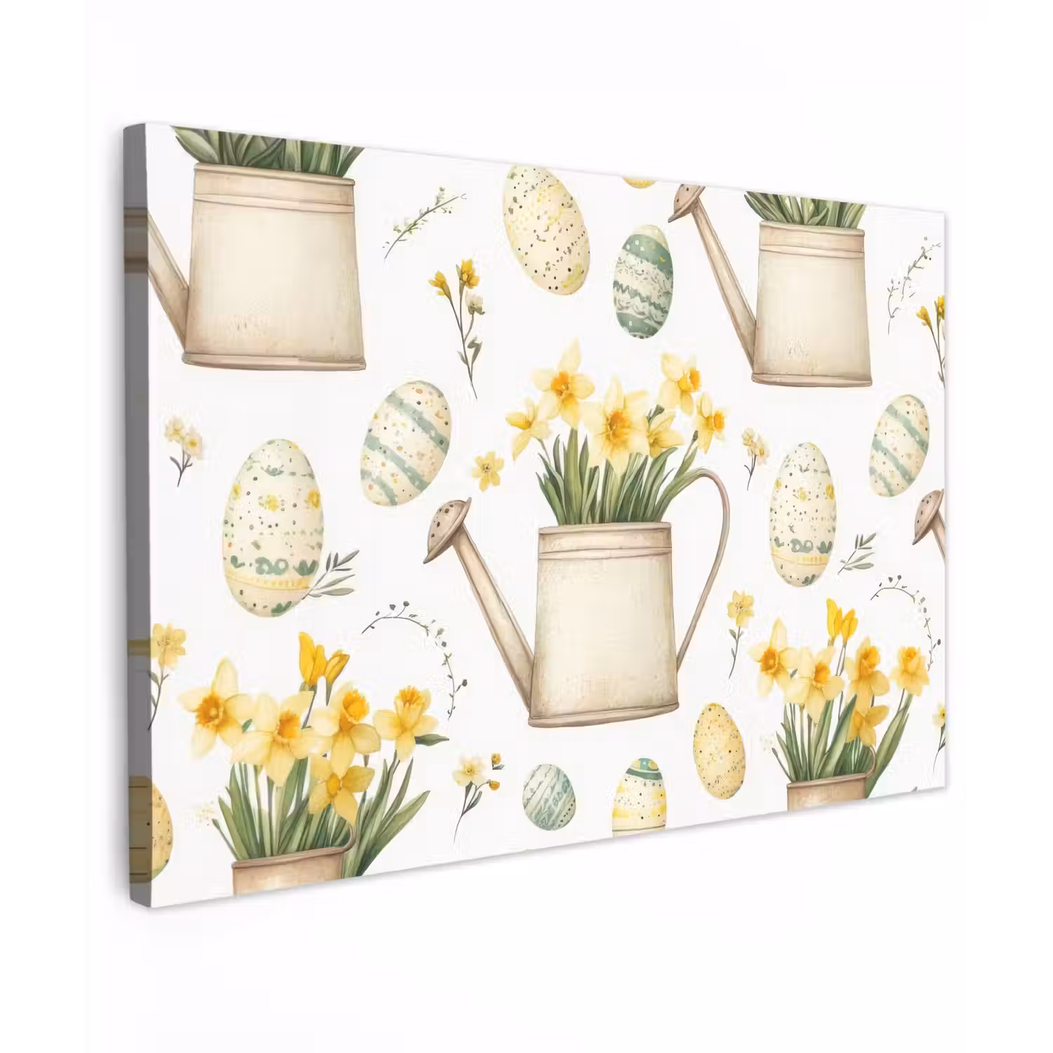Gieter - Bloemen - Eieren Tuinposter op houten frame 2 cm dik klein -3d
