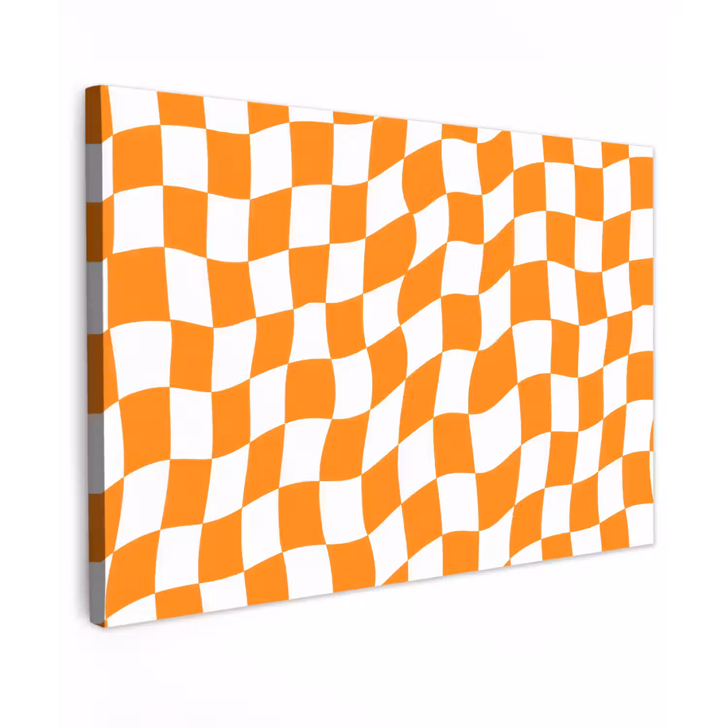Golvend - Patroon - Oranje Tuinposter op houten frame 2 cm dik klein 845 -3d