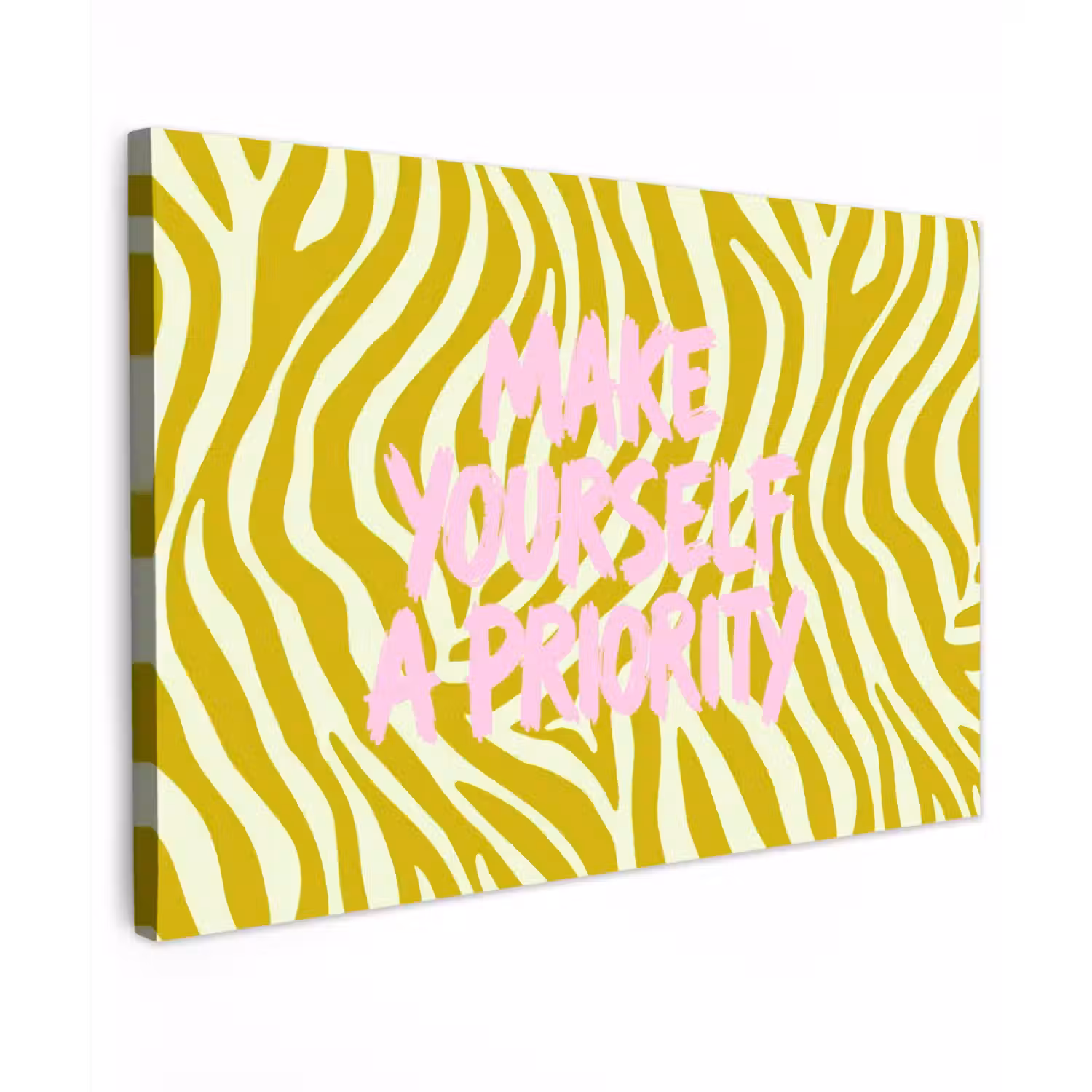 Zebraprint - Priority - Roze Tuinposter op houten frame 2 cm dik klein -3d