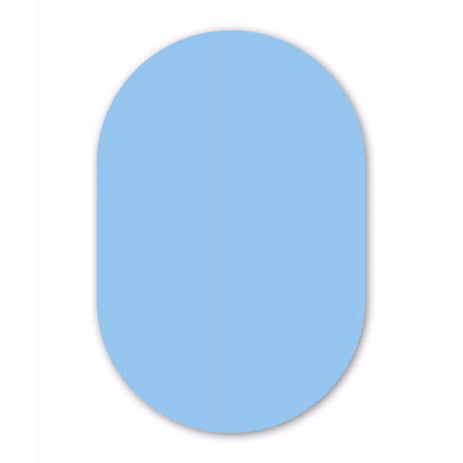 Baby - Blue - Blauw Wandcirkel Ovaal Forex klein 630 -3d
