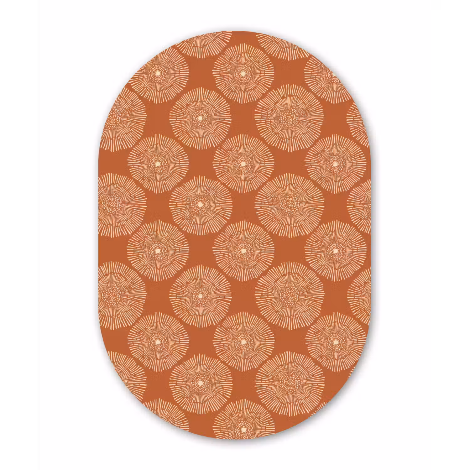 Cirkels - Grafisch - Patroon - Terracotta Wandcirkel Ovaal Forex klein 630 -3d