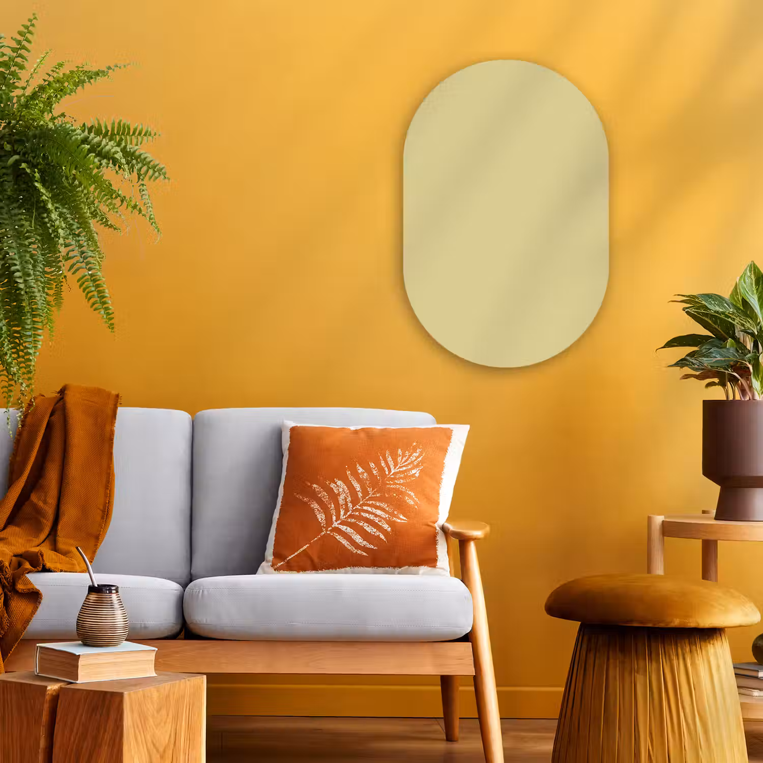 Golden - Clover - Geel Wandcirkel Ovaal Forex klein 630 -sfeer4