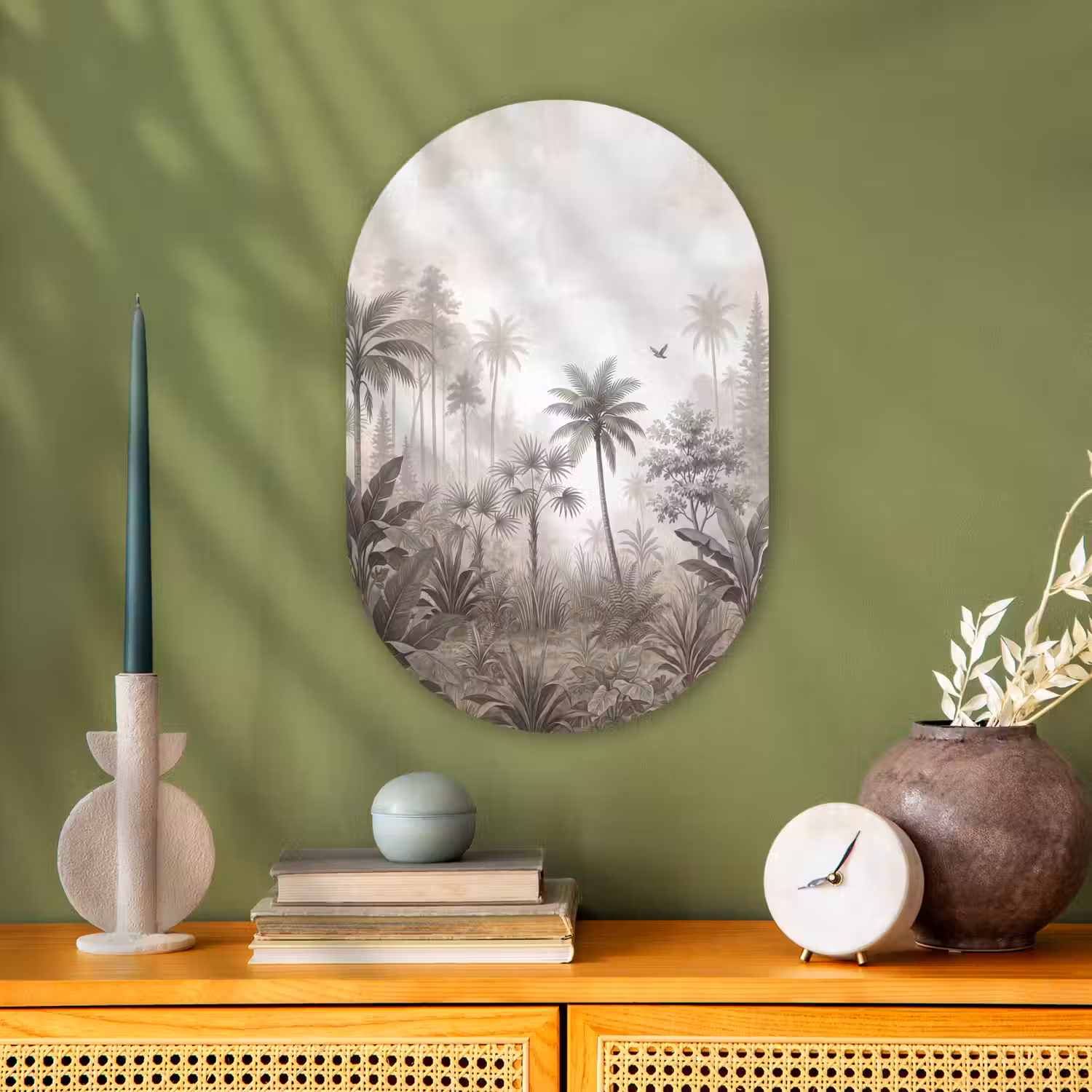 Jungle - Palmbomen - Natuur Wandcirkel Ovaal Forex klein -sfeer2