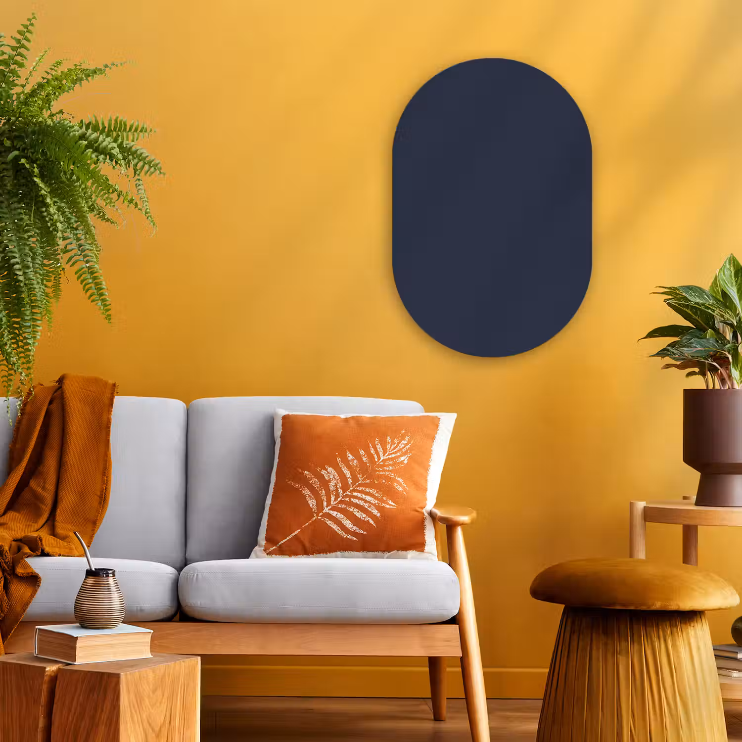 Midnight - Swing - Blauw Wandcirkel Ovaal Forex klein 630 -sfeer4