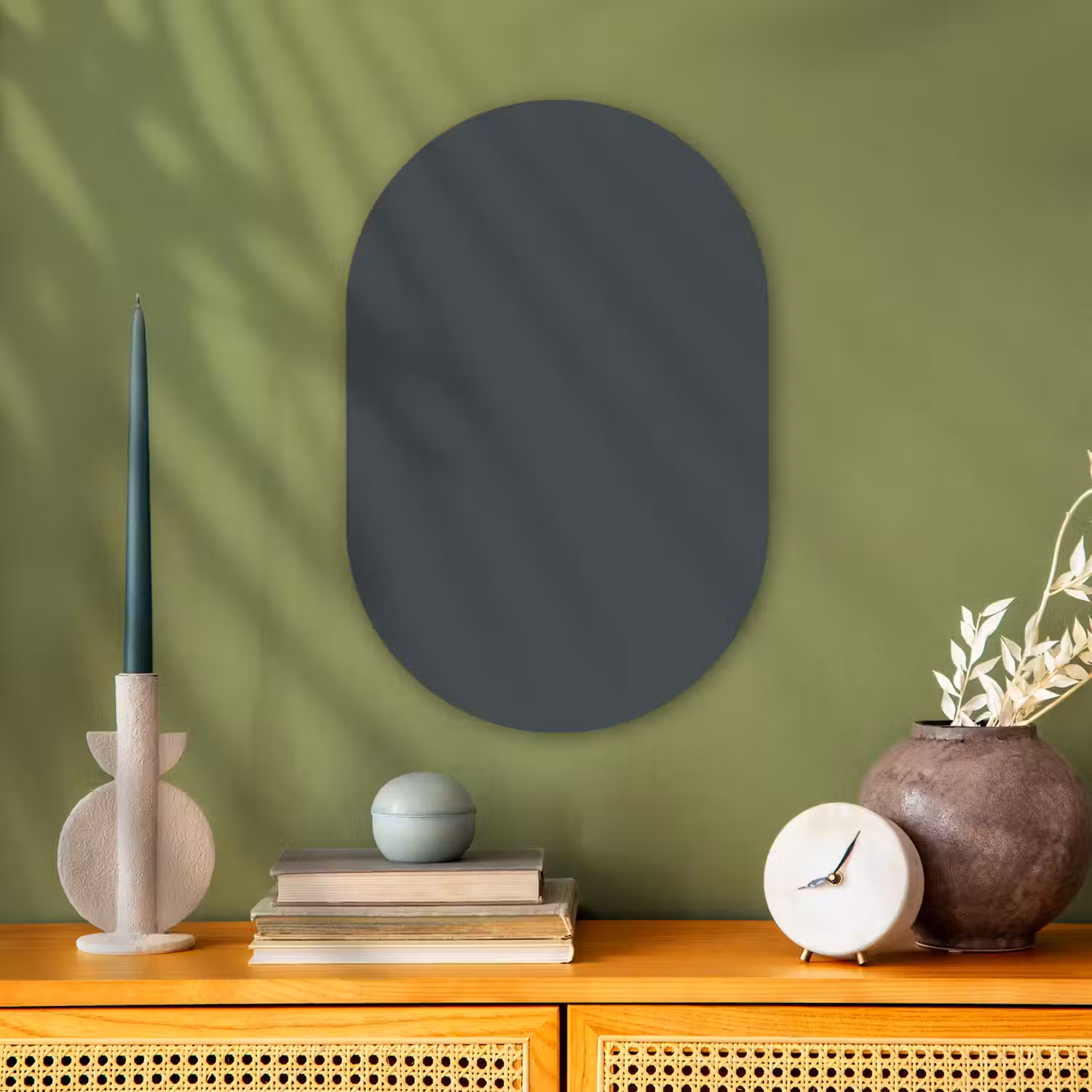 Slate - Millstone - Grijs Wandcirkel Ovaal Forex klein 630 -sfeer2