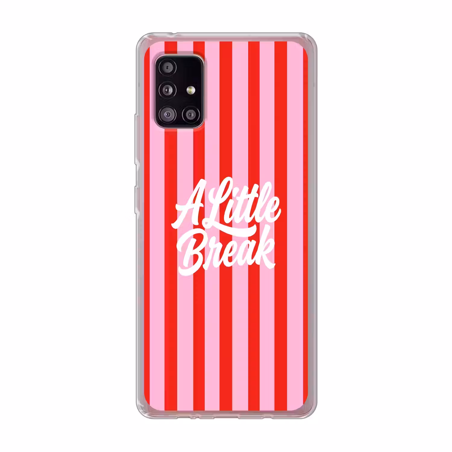 A Little Break - Strepen - Rood - Roze Telefoonhoesje Samsung Galaxy A51 5G klein -3d