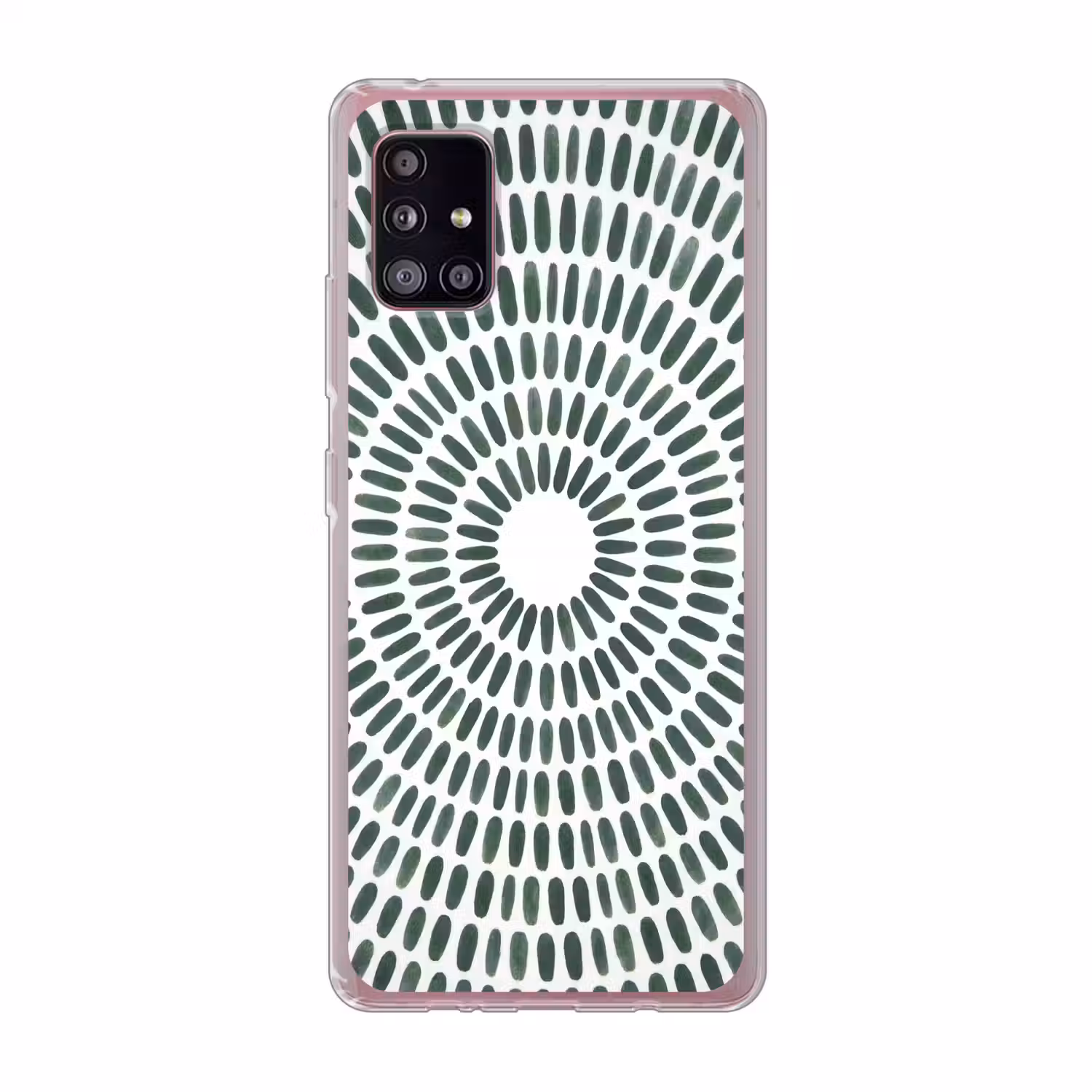 Abstract - Cirkel - Patroon - Modern - Groen Telefoonhoesje Samsung Galaxy A51 5G klein -3d