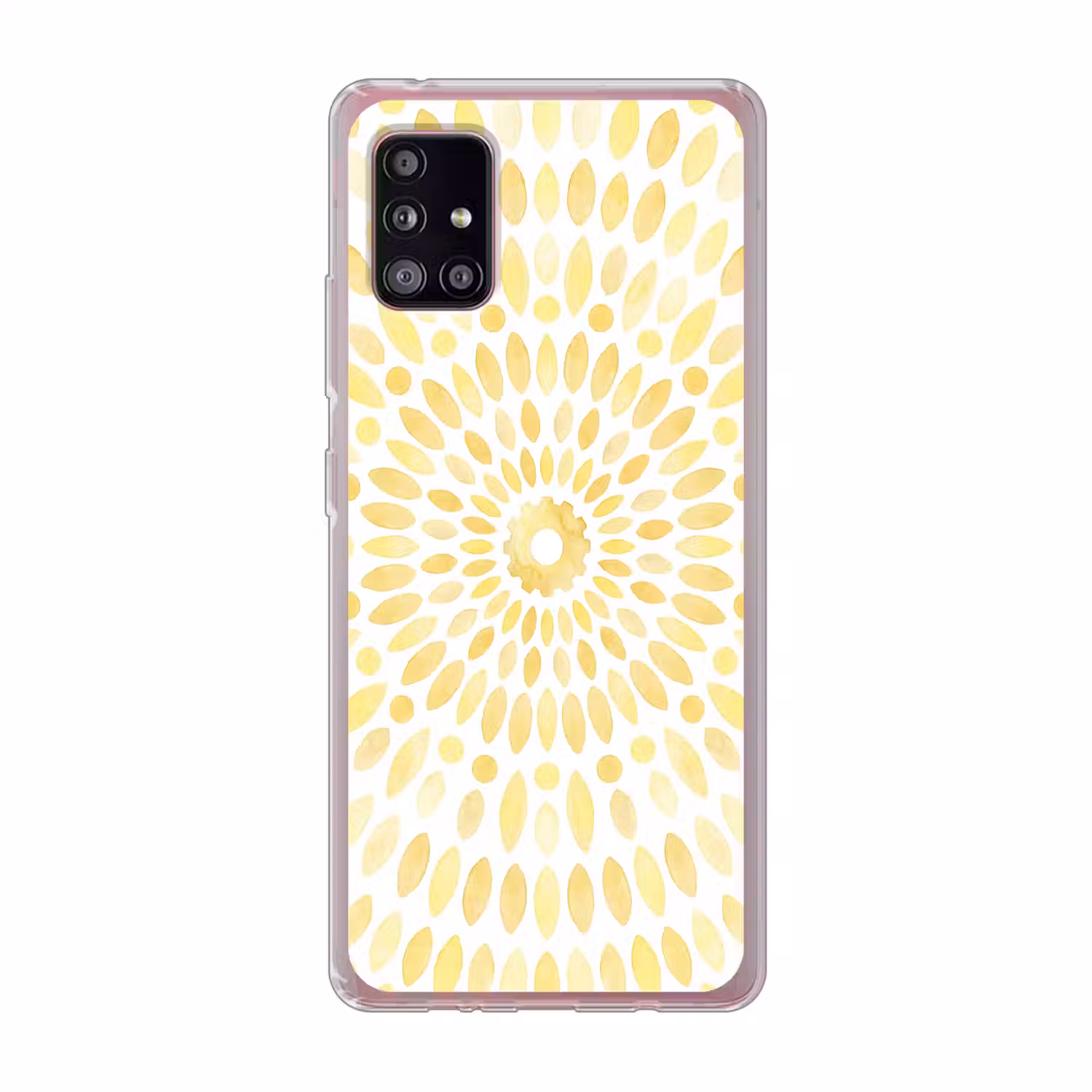 Abstract - Geometrisch - Stralend - Geel Telefoonhoesje Samsung Galaxy A51 5G klein -3d