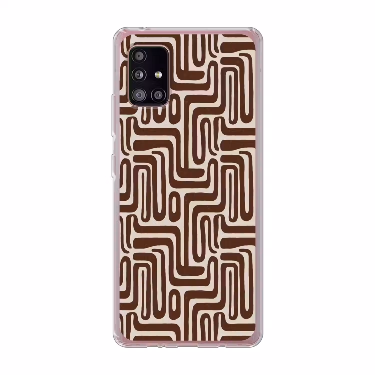 Abstract - Patroon - Bruin Telefoonhoesje Samsung Galaxy A51 5G klein 373 -3d