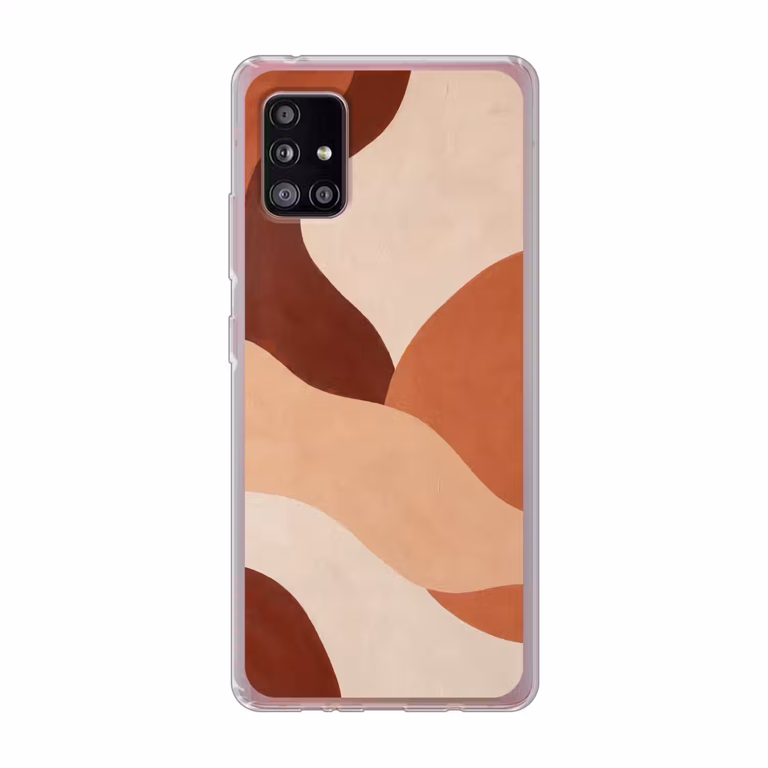 Abstract - Vormen - Organisch - Aardetinten - Modern Telefoonhoesje Samsung Galaxy A51 5G klein -3d