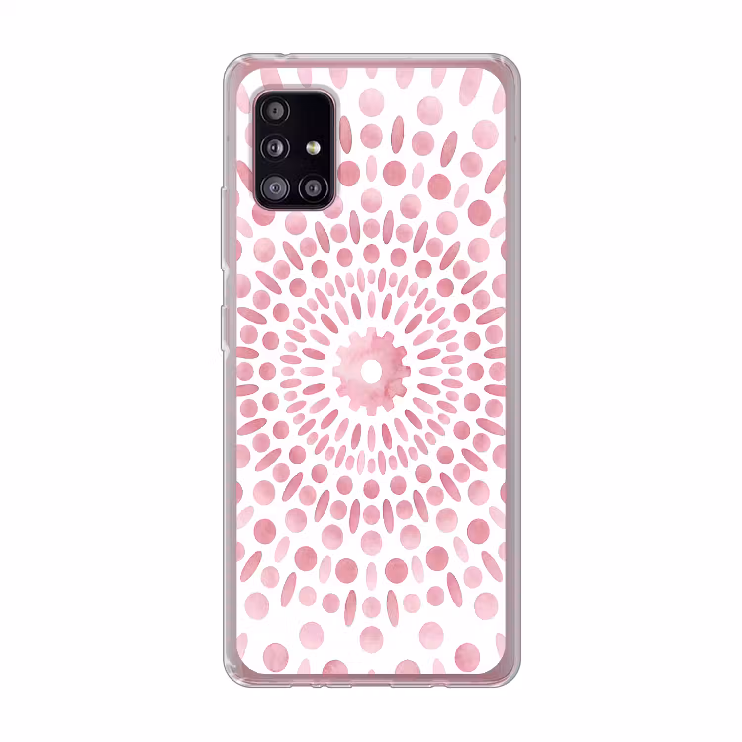 Abstract - Vormen - Patroon - Aquarel - Roze Telefoonhoesje Samsung Galaxy A51 5G klein -3d