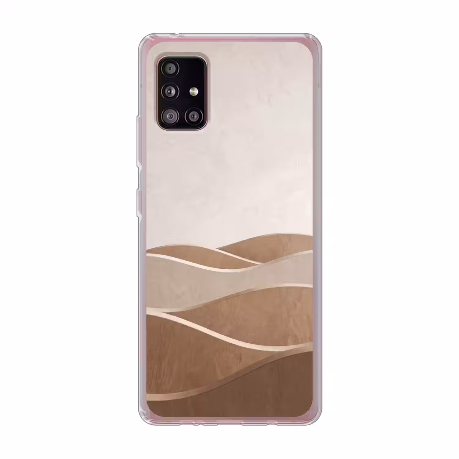 Abstract - Golven - Modern - Beige Telefoonhoesje Samsung Galaxy A51 5G klein -3d