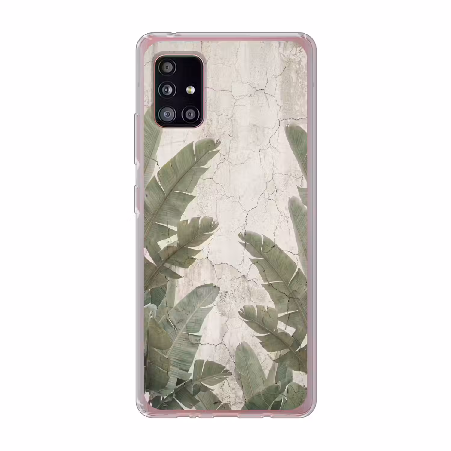 Bananenbladeren - Beton - Groen Telefoonhoesje Samsung Galaxy A51 5G klein -3d
