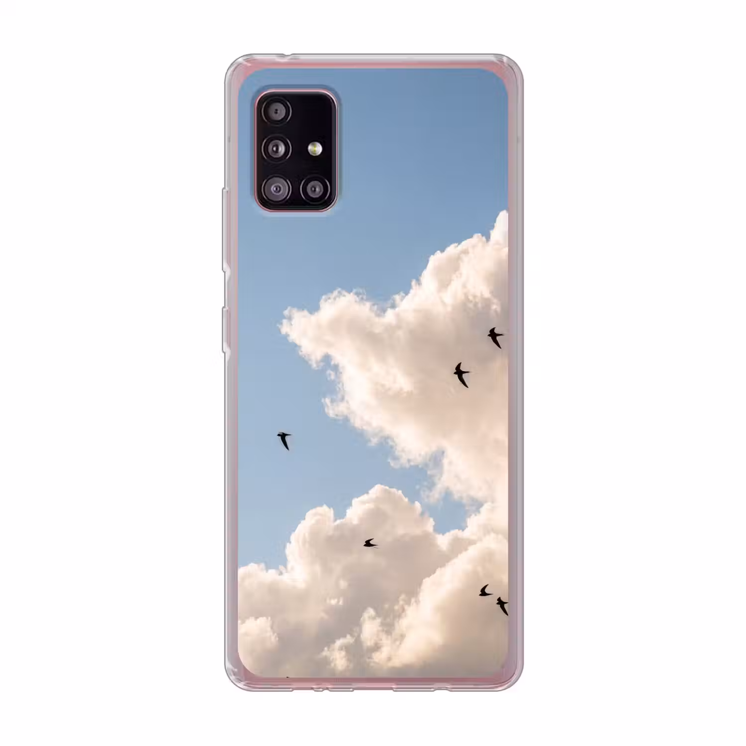 Vogel - Vlucht - Wolken - Natuur - Blauw Telefoonhoesje Samsung Galaxy A51 5G klein -3d