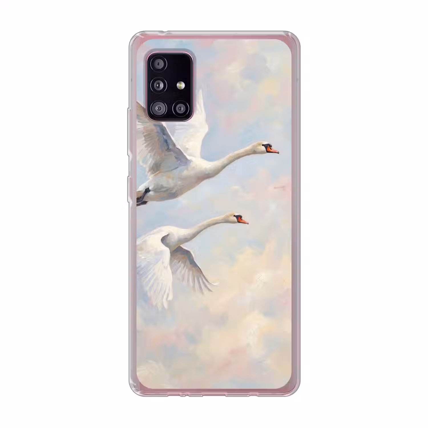 Vogel - Vliegend - Lucht - Modern - Pastel Telefoonhoesje Samsung Galaxy A51 5G klein -3d