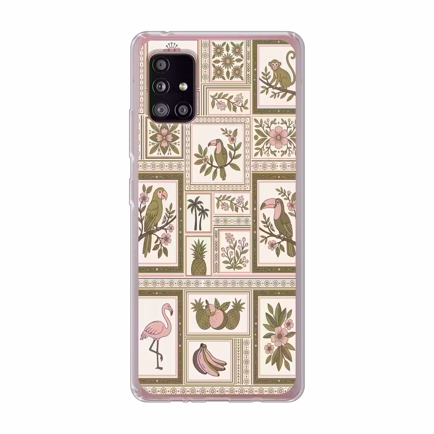 Vogel - Tropisch - Patroon - Decoratief - Groen Telefoonhoesje Samsung Galaxy A51 5G klein -3d