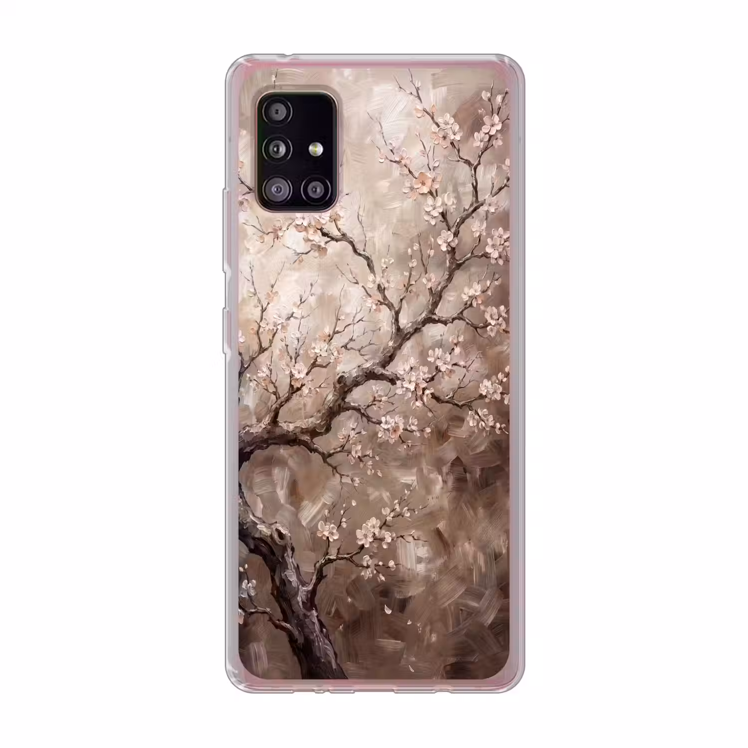 Bloesem - Takken - Schilderij - Beige - Serene Telefoonhoesje Samsung Galaxy A51 5G klein -3d