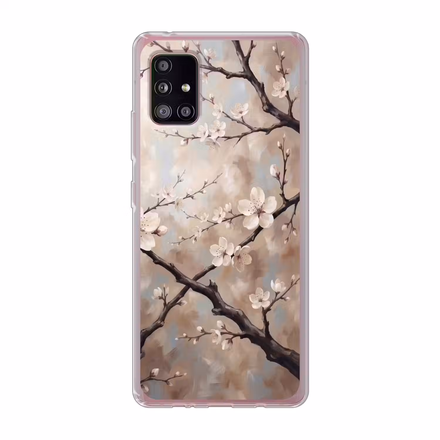 Bloesem - Takken - Schilderij - Beige - Serene Telefoonhoesje Samsung Galaxy A51 5G klein -3d