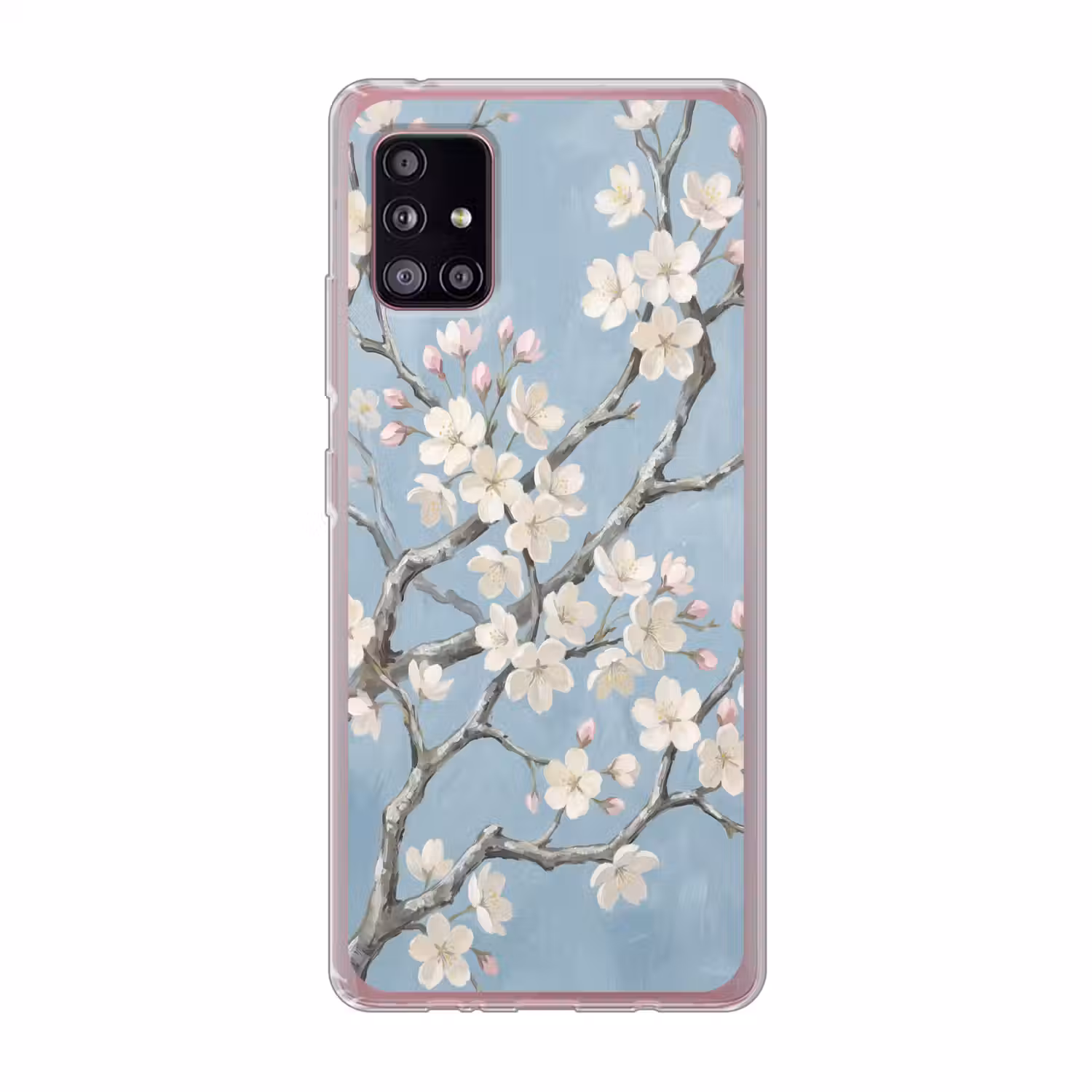 Takken - Kersenbloesem - Blauw Telefoonhoesje Samsung Galaxy A51 5G klein -3d
