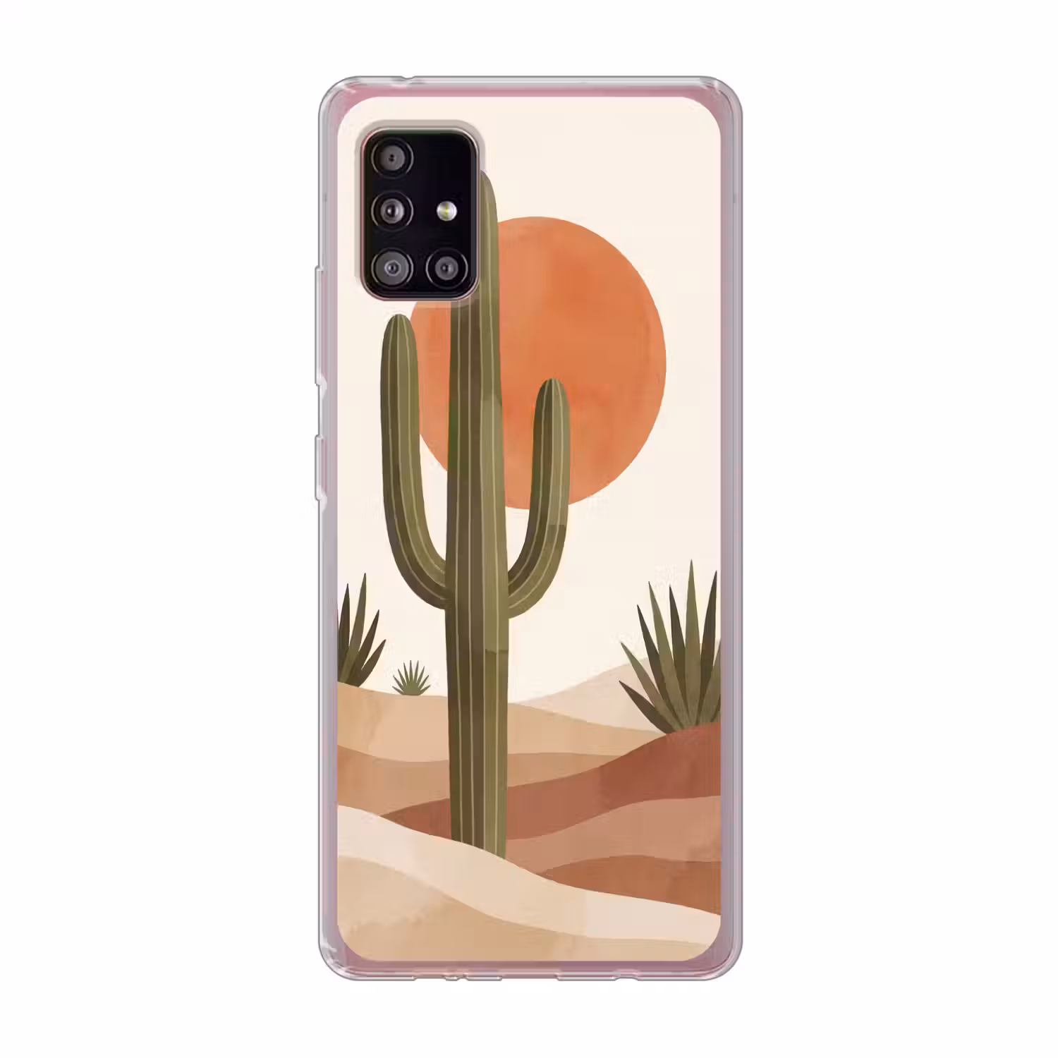 Cactus - Duinen - Modern - Landschap - Groen Telefoonhoesje Samsung Galaxy A51 5G klein -3d