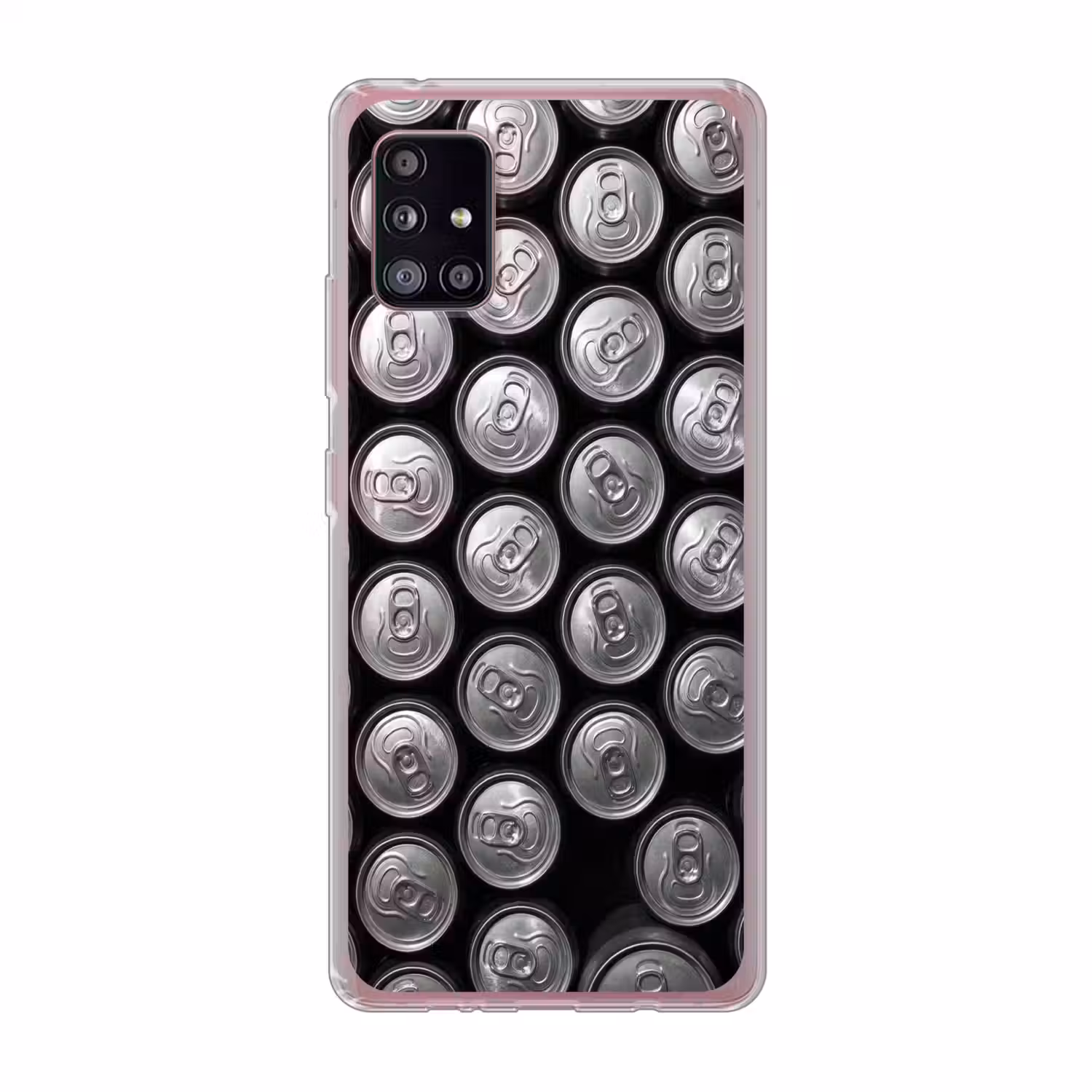 Blikjes - Aluminium - Patroon - Industrieel - Zilver Telefoonhoesje Samsung Galaxy A51 5G klein -3d