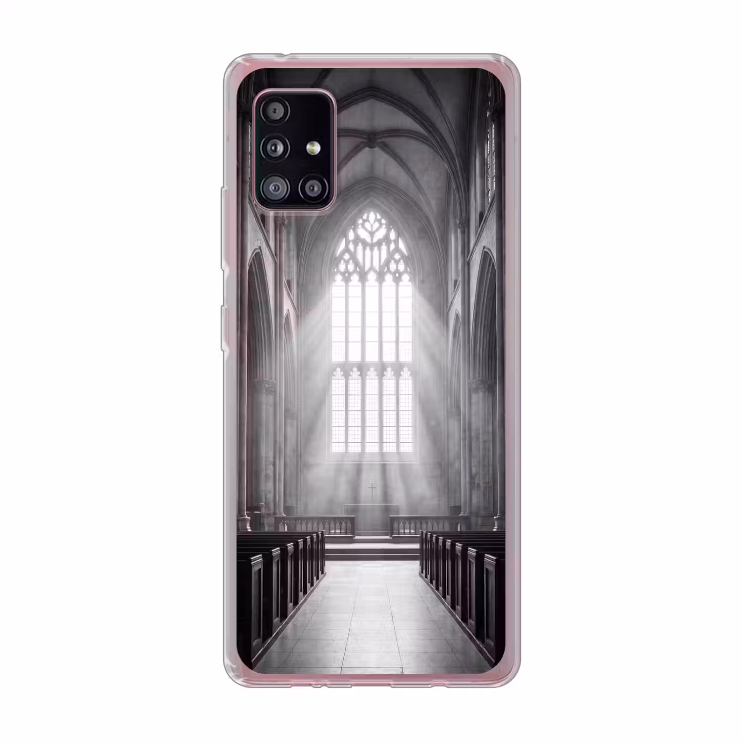 Kerk - Interieur - Lichtstralen - Architectuur - Klassiek Telefoonhoesje Samsung Galaxy A51 5G klein -3d