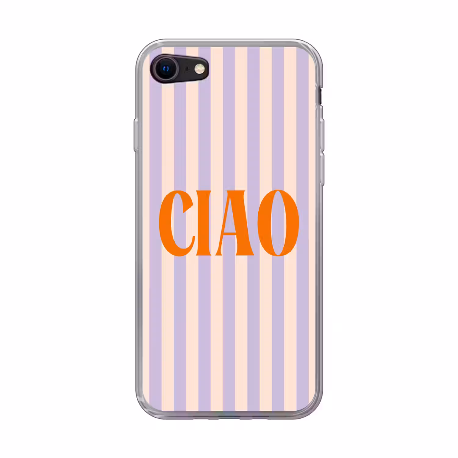 Ciao - Quote - Pastel - Strepen Telefoonhoesje iPhone 7 klein -3d