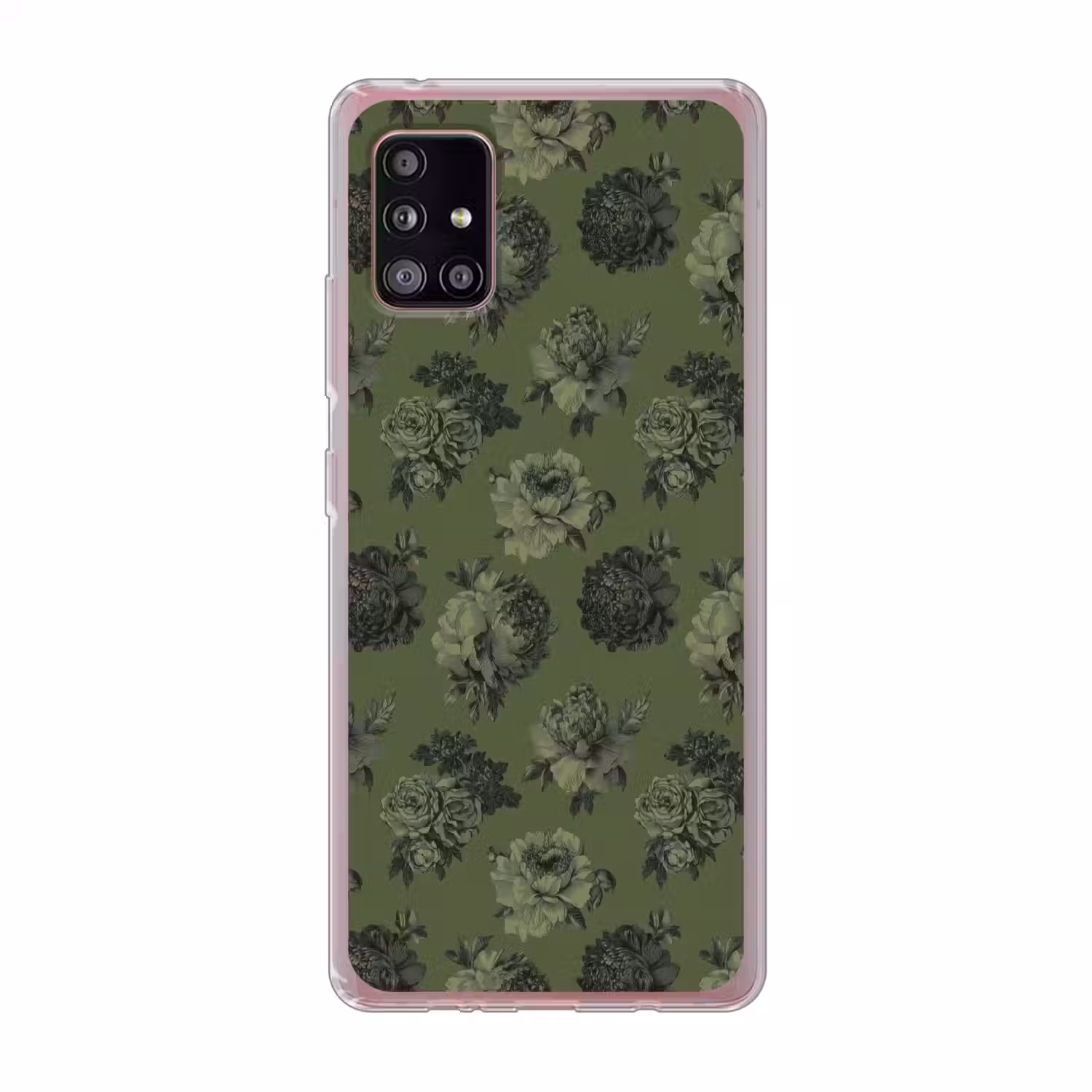 Klassiek - botanisch - olijfgroen - bloemen Telefoonhoesje Samsung Galaxy A51 5G klein 373 -3d