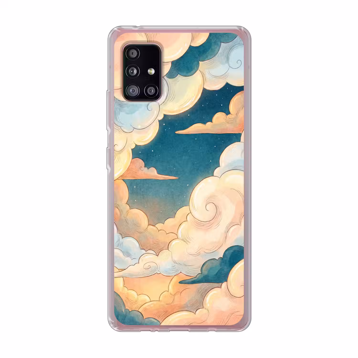 Wolk - Lucht - Natuur - Illustratief - Oranje Telefoonhoesje Samsung Galaxy A51 5G klein -3d
