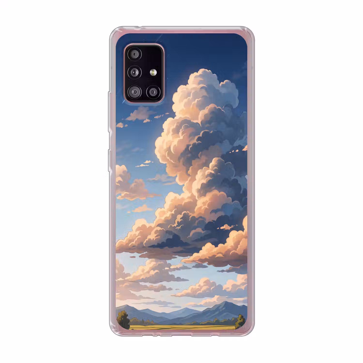 Wolken - Daghemel - Natuur - Illustratie - Oranje Telefoonhoesje Samsung Galaxy A51 5G klein -3d