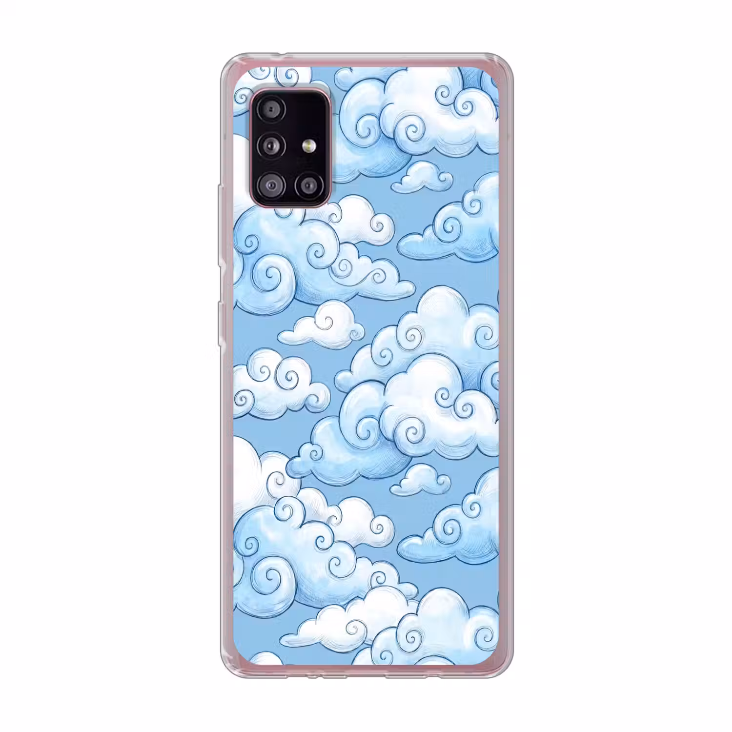 Wolken - Patroon - Hemel - Illustratie - Wit Telefoonhoesje Samsung Galaxy A51 5G klein -3d