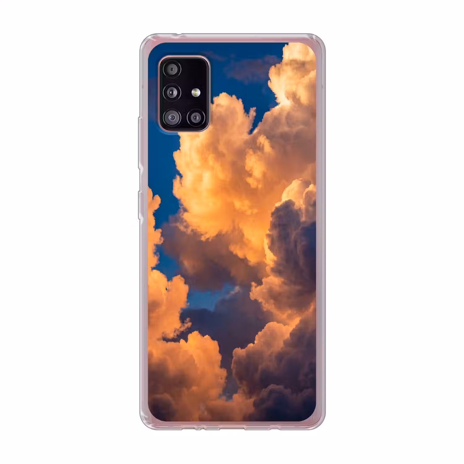 Wolken - Zonsondergang - Natuur - Oranje - Blauw Telefoonhoesje Samsung Galaxy A51 5G klein -3d