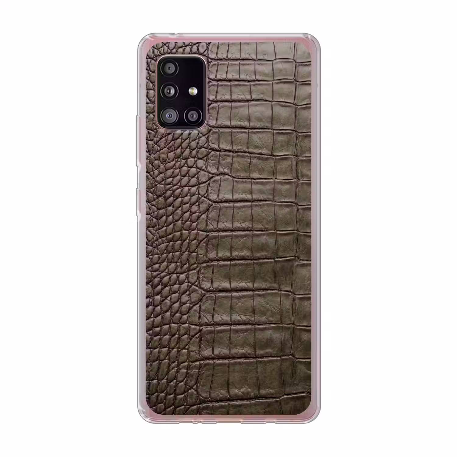 Krokodillenleer - Structuur - Groen Telefoonhoesje Samsung Galaxy A51 5G klein -3d