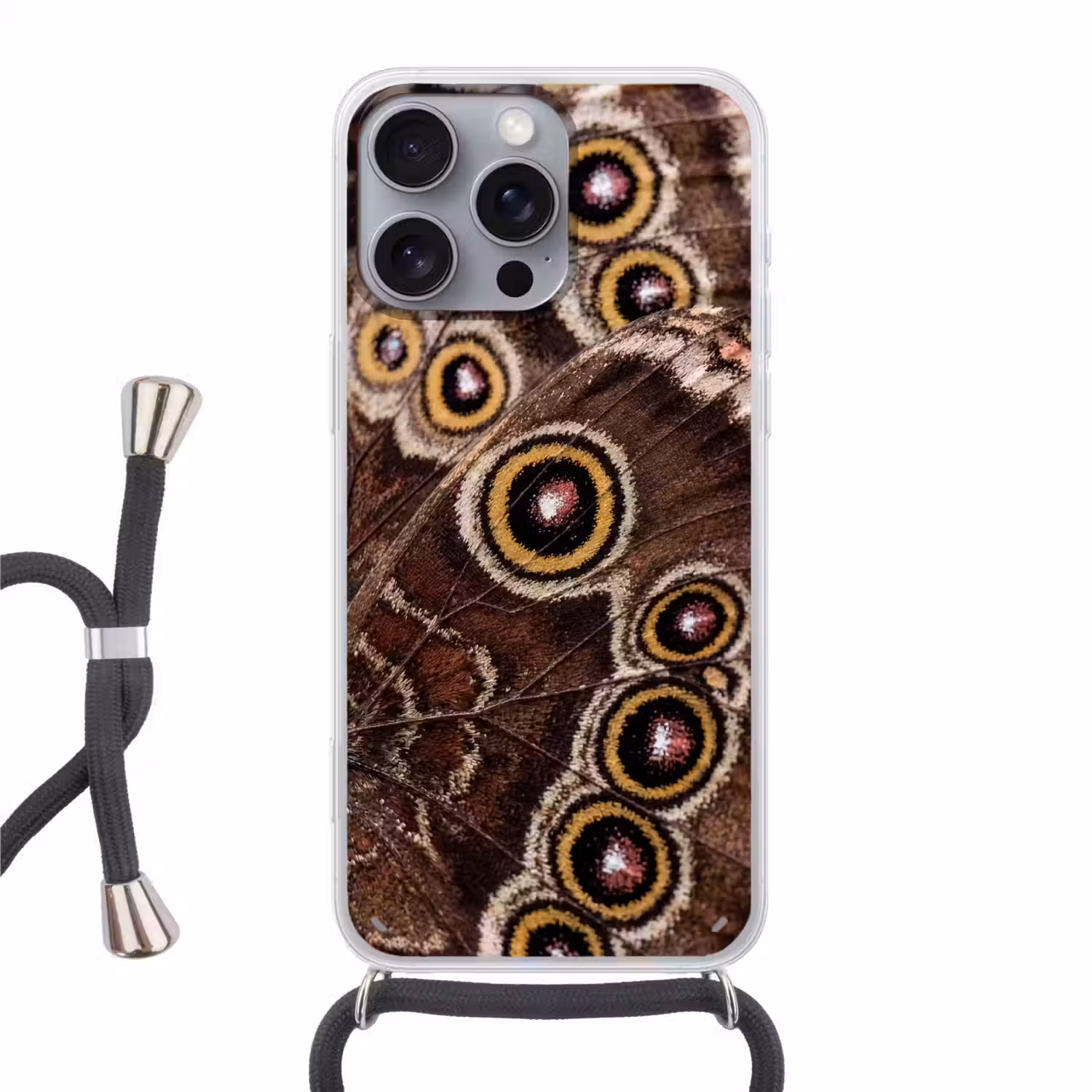 Vlinder - Vleugel - Abstract Hoesje iPhone 16 Pro Max met koord klein -3d