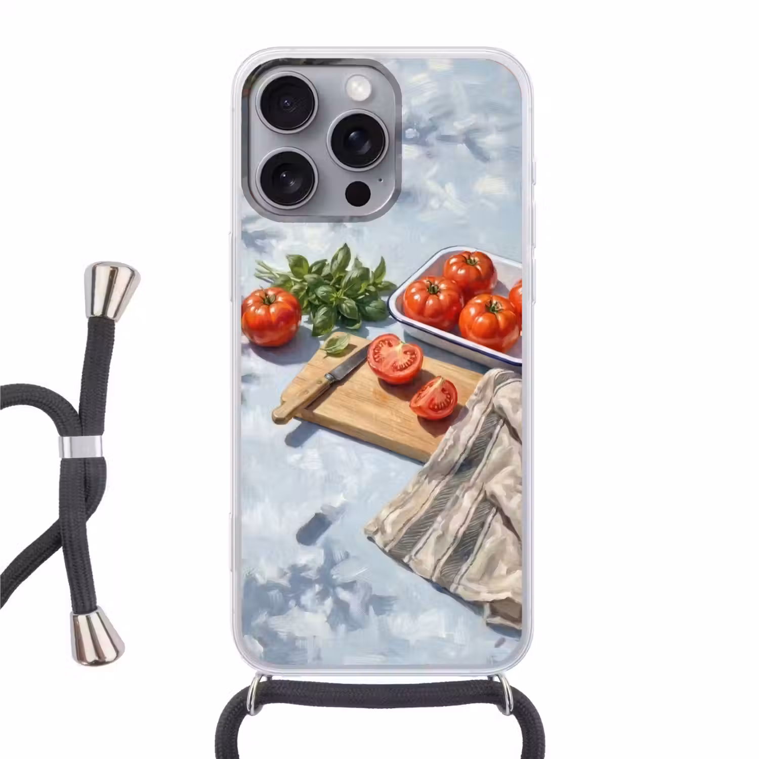 Eten - Keuken - Ingrediënten - Stillleven - Rood Hoesje iPhone 16 Pro Max met koord klein -3d