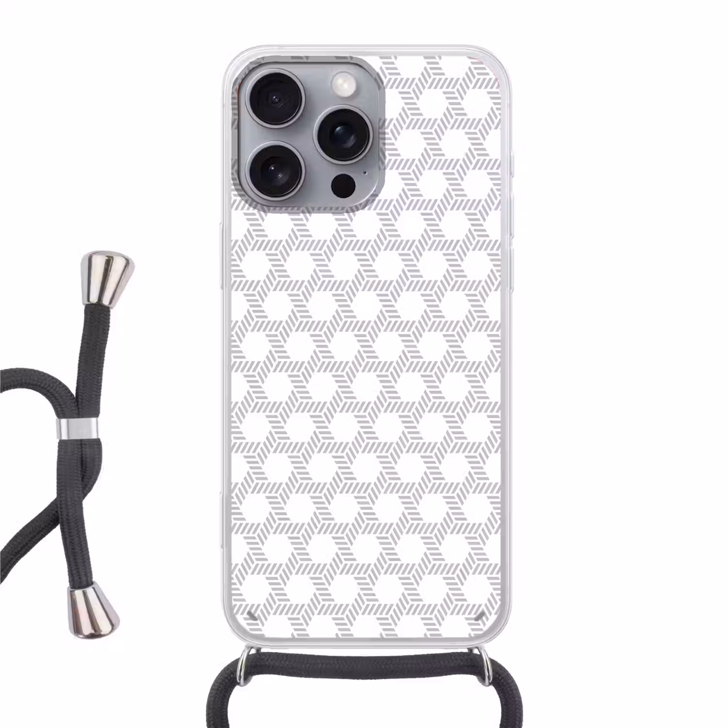 Grafisch - Patroon - Modern - Opvallend - Begrensd Hoesje iPhone 16 Pro Max met koord klein 804 -3d