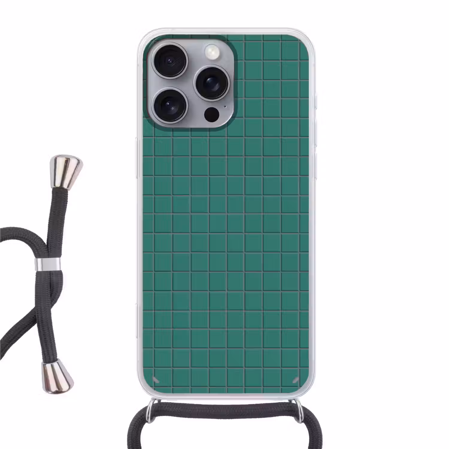 Patroon - Patroon - Smaragd Hoesje iPhone 16 Pro Max met koord klein 804 -3d