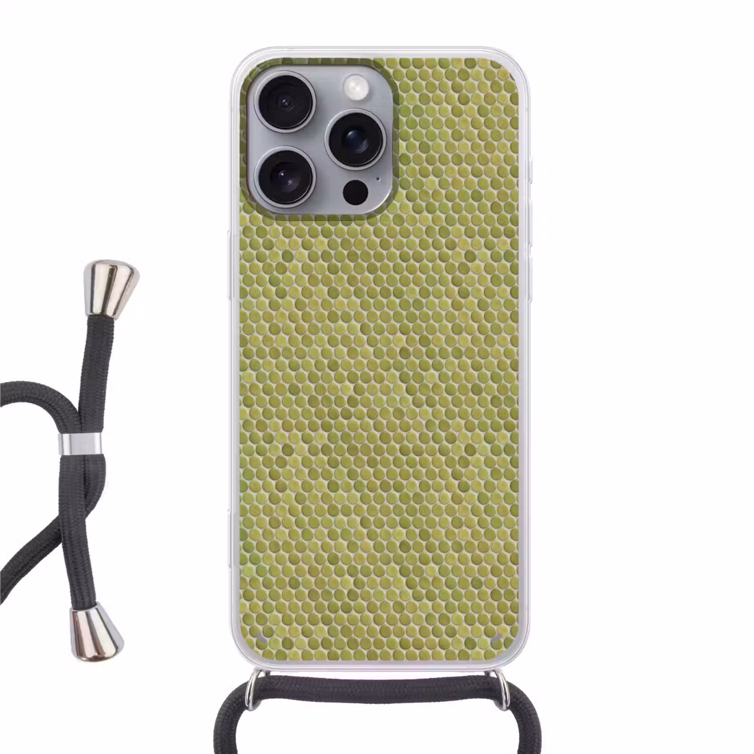 Penny - Mozaïek - Olijfgroen Hoesje iPhone 16 Pro Max met koord klein 804 -3d