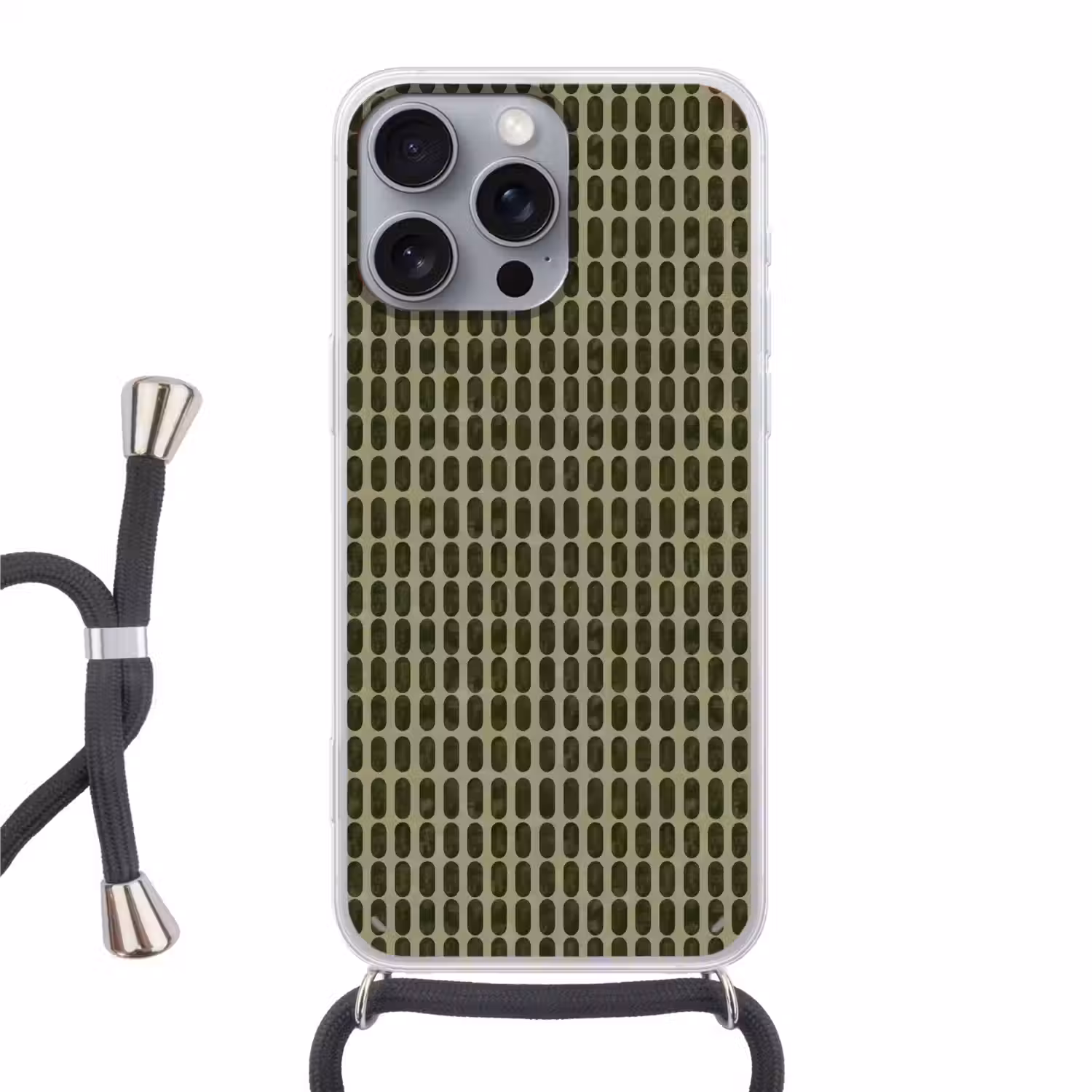 Ritmisch - Effect - Groen Hoesje iPhone 16 Pro Max met koord klein 804 -3d