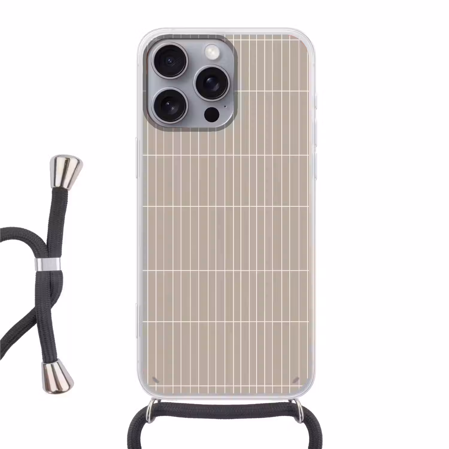 Verticaal - Wandtegel - Licht Beige Hoesje iPhone 16 Pro Max met koord klein 804 -3d