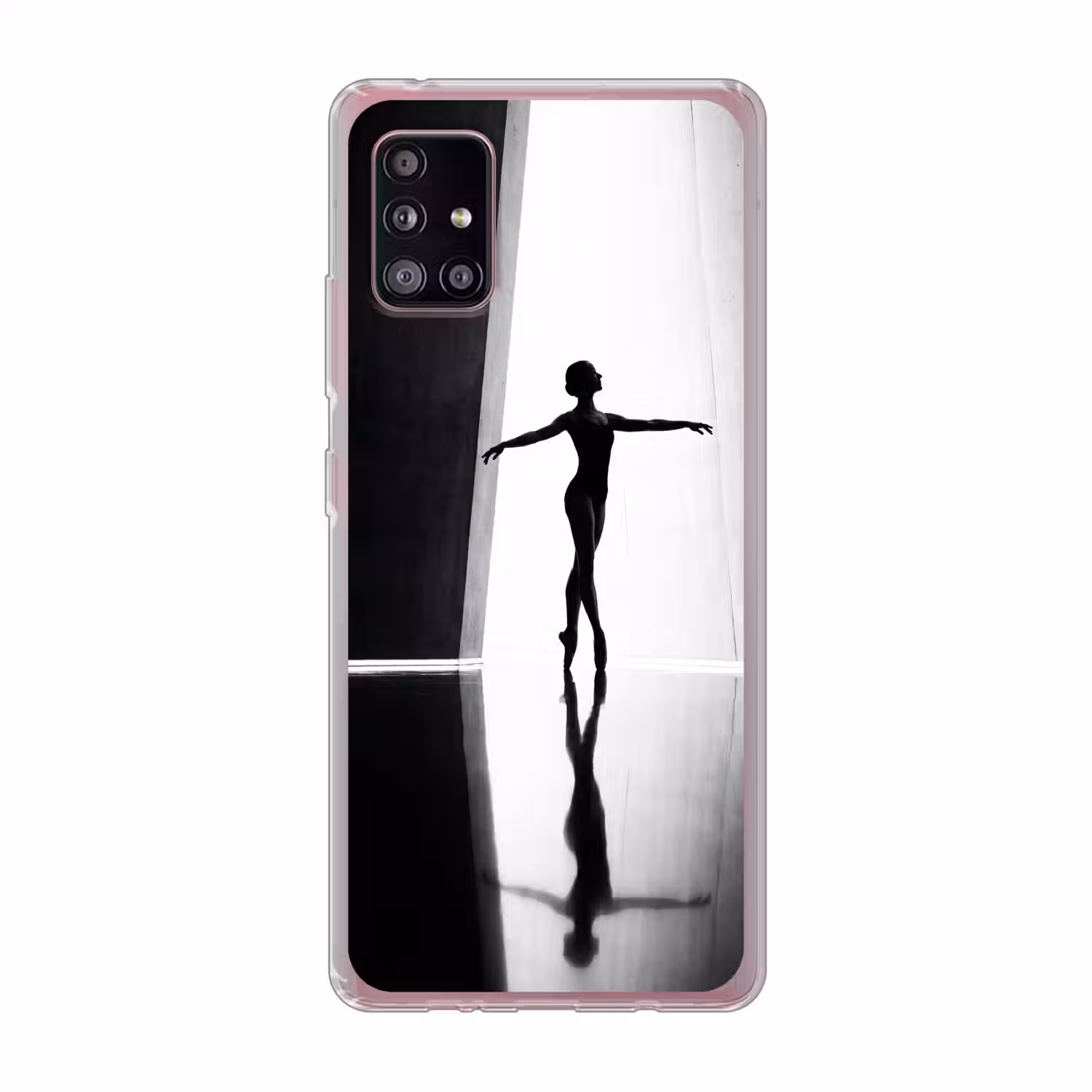 Danser - Silhouette - Kunst - Modern - Zwart-wit Telefoonhoesje Samsung Galaxy A51 5G klein -3d